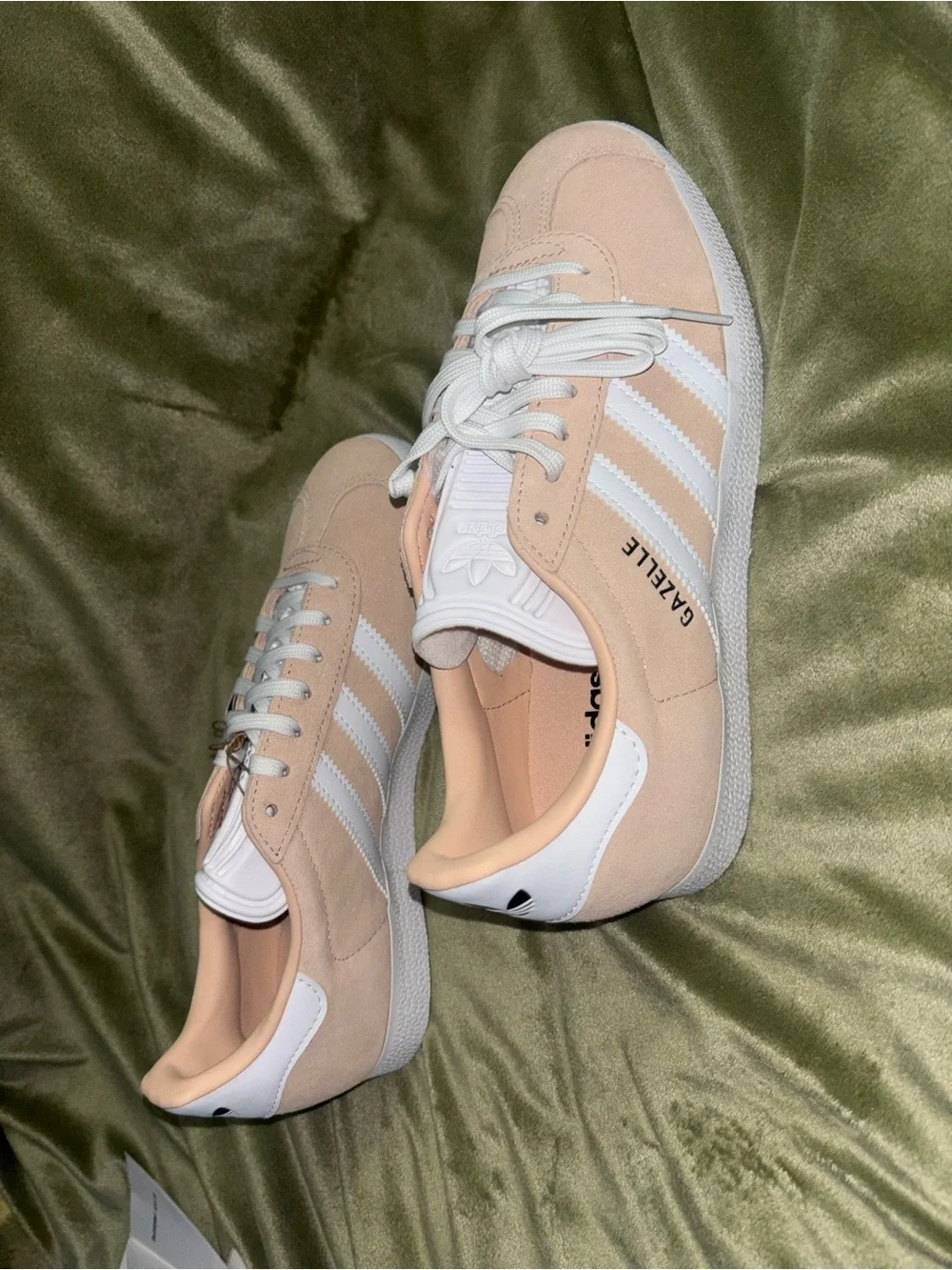 adidas Kids Suede Sneakers in Pale Peach with White Stripes